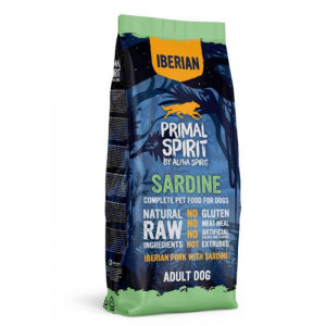 PRIMAL SPIRIT IBERIAN & SARDINE sausā barība suņiem Cūkgaļa, sardīnes 12kg